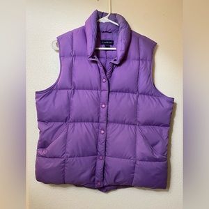 Purple Lands End Down Puffer Vest